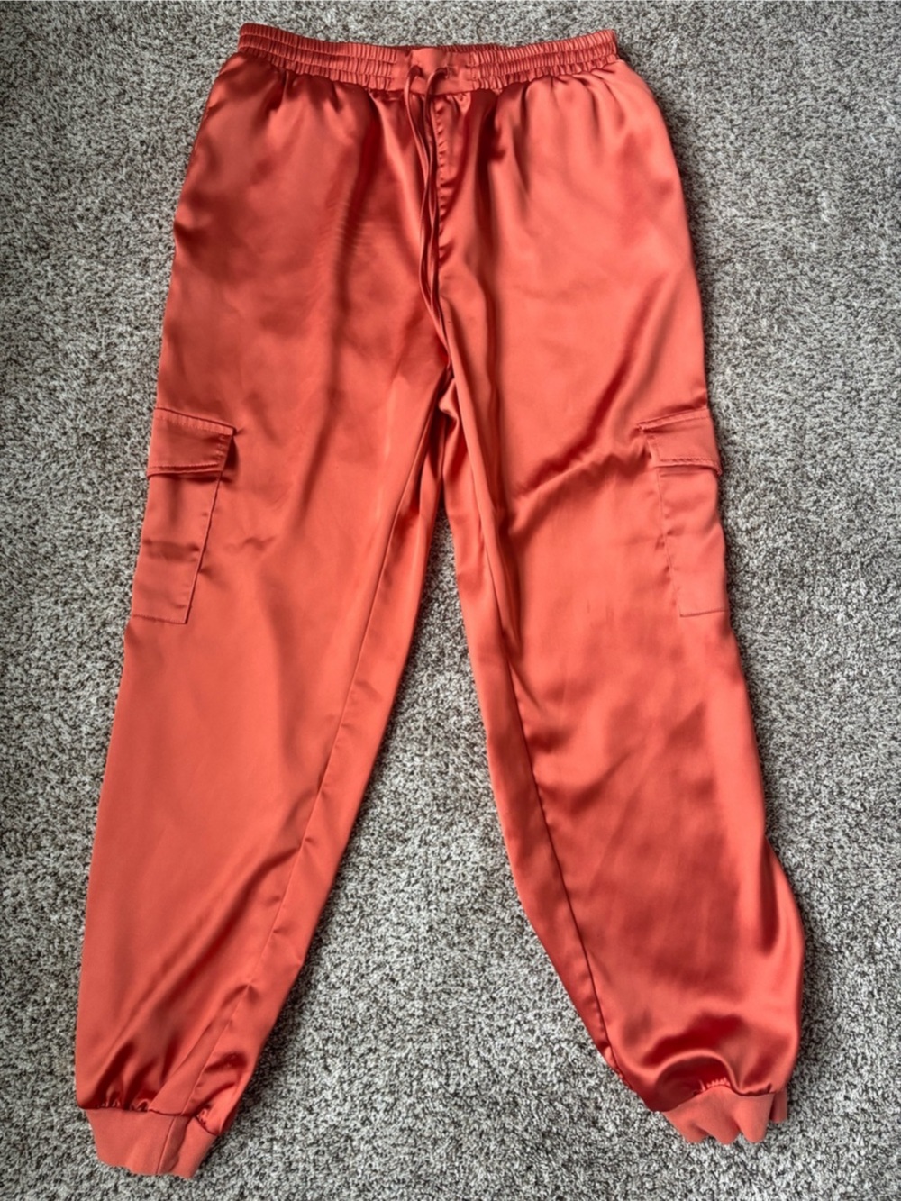 Orange Silk Stylish Dress Pants